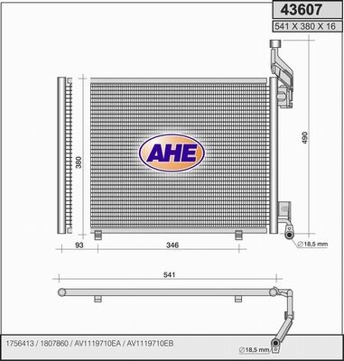 AHE Конденсатор, кондиционер 43607