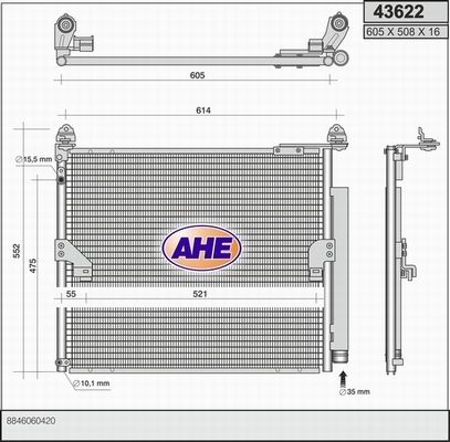 AHE Конденсатор, кондиционер 43622