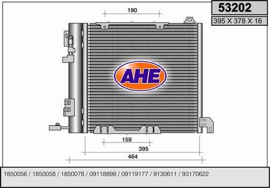 AHE Конденсатор, кондиционер 53202