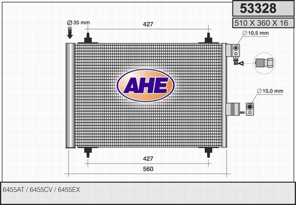 AHE Конденсатор, кондиционер 53328