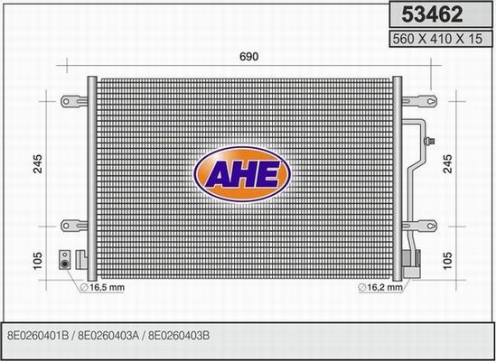 AHE Конденсатор, кондиционер 53462