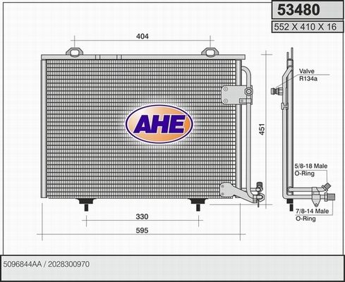 AHE Конденсатор, кондиционер 53480