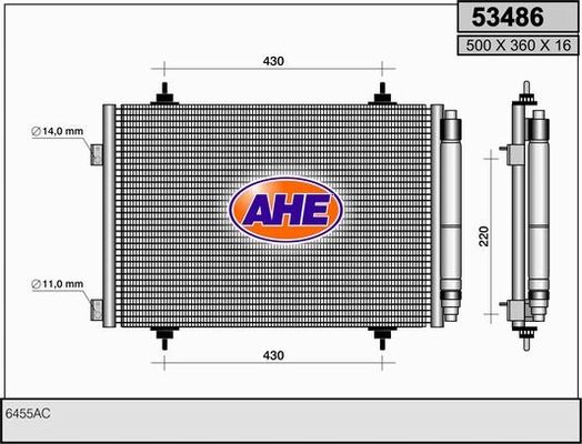 AHE Конденсатор, кондиционер 53486