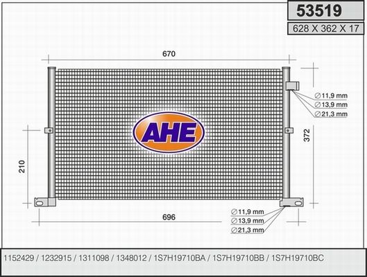 AHE Конденсатор, кондиционер 53519