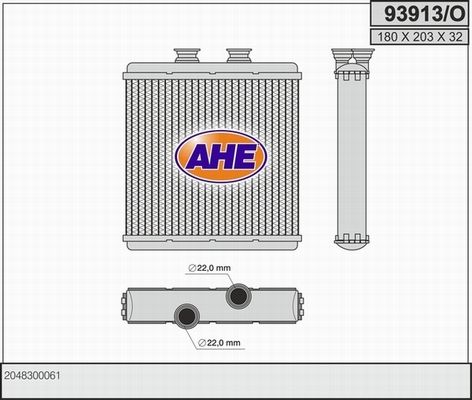AHE Теплообменник, отопление салона 93913/O