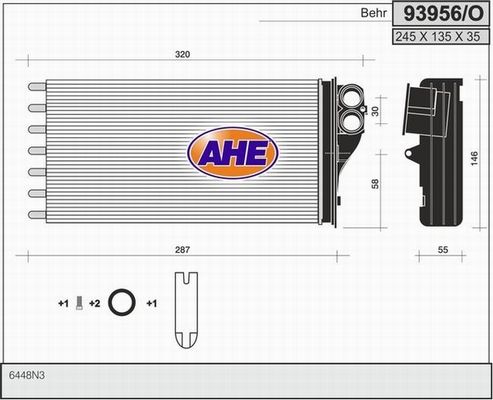 AHE Теплообменник, отопление салона 93956/O