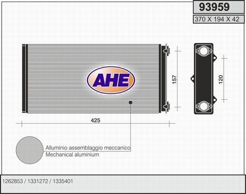 AHE Теплообменник, отопление салона 93959