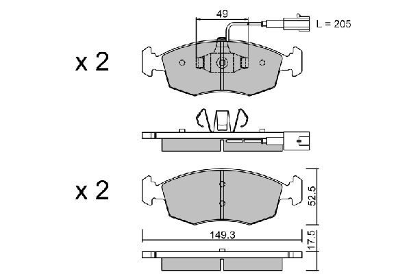AISIN Комплект тормозных колодок, дисковый тормоз BPFI-1007