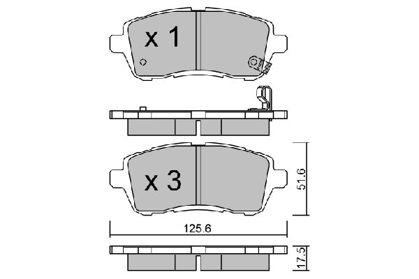 AISIN Комплект тормозных колодок, дисковый тормоз BPFO-1002
