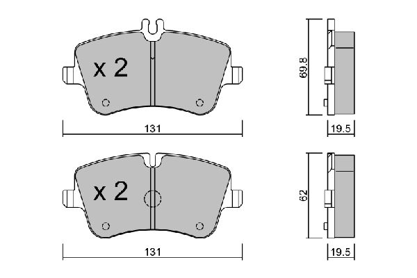 AISIN Комплект тормозных колодок, дисковый тормоз BPMB-1007