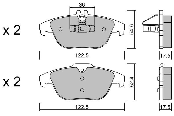 AISIN Комплект тормозных колодок, дисковый тормоз BPMB-2002