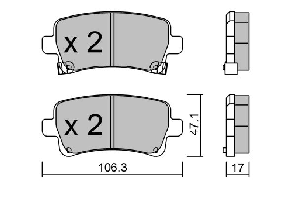 AISIN Комплект тормозных колодок, дисковый тормоз BPOP-2002