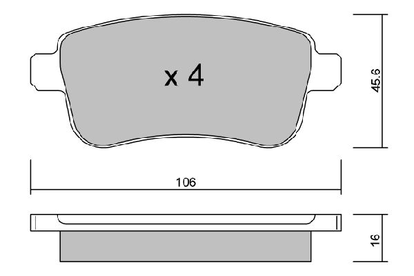 AISIN Комплект тормозных колодок, дисковый тормоз BPRE-2002