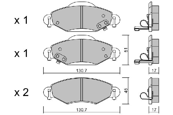 AISIN Комплект тормозных колодок, дисковый тормоз BPTO-1003