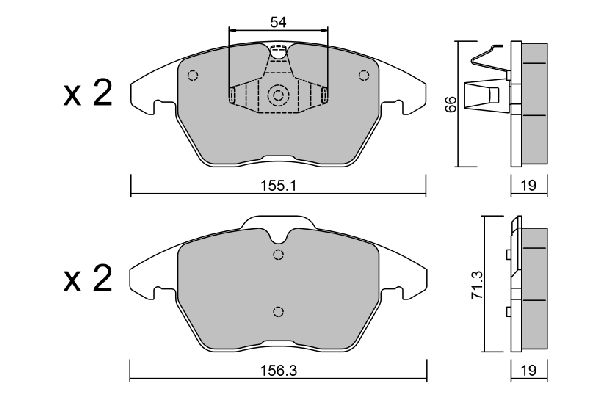 AISIN Комплект тормозных колодок, дисковый тормоз BPVW-1006