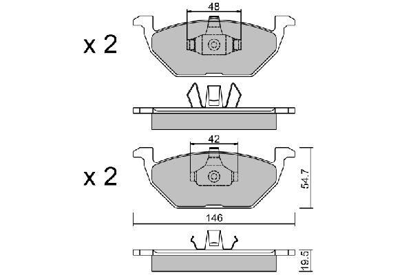 AISIN Bremžu uzliku kompl., Disku bremzes BPVW-1008