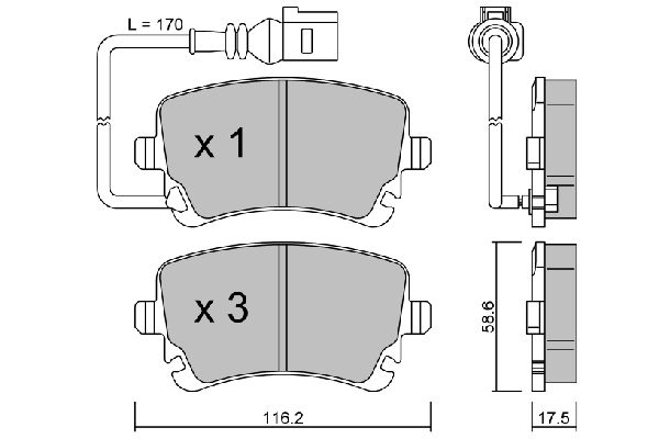 AISIN Комплект тормозных колодок, дисковый тормоз BPVW-2002