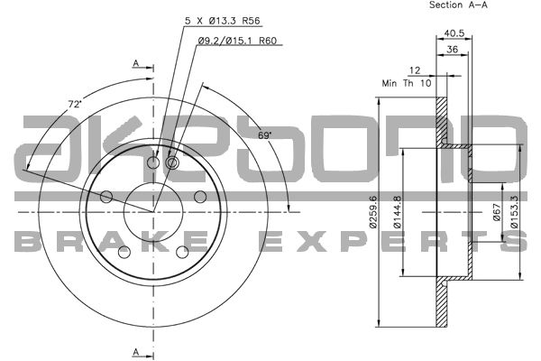 AKEBONO Bremžu diski BN-0116