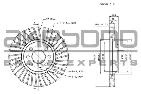 AKEBONO Bremžu diski BN-0122