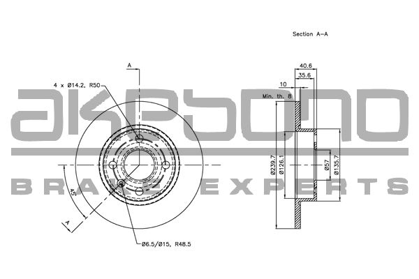 AKEBONO Тормозной диск BN-0420