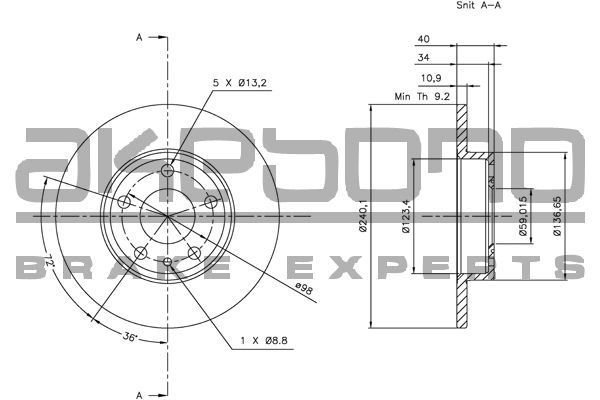 AKEBONO Bremžu diski BN-0828