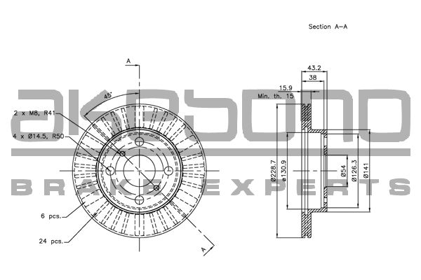 AKEBONO Bremžu diski BN-0958