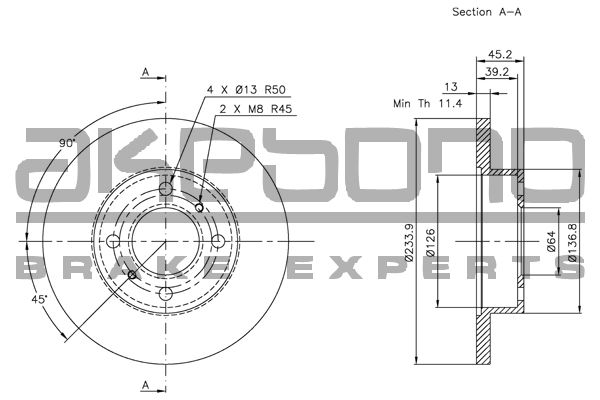 AKEBONO Bremžu diski BN-1004