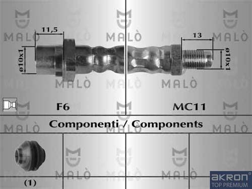 AKRON-MALÒ Тормозной шланг 80725