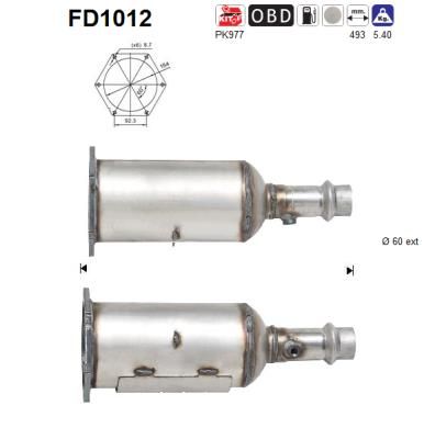 AS Nosēdumu-/Daļiņu filtrs, Izplūdes gāzu sistēma FD1012