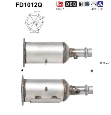 AS Nosēdumu-/Daļiņu filtrs, Izplūdes gāzu sistēma FD1012Q