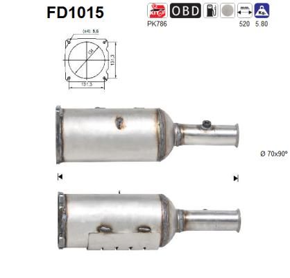 AS Сажевый / частичный фильтр, система выхлопа ОГ FD1015