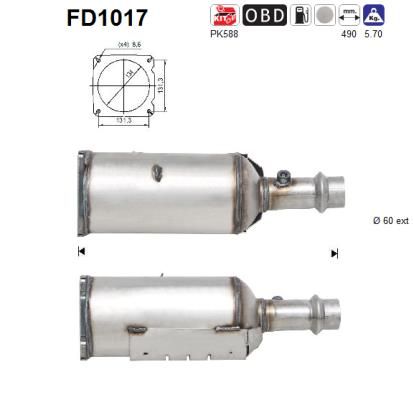 AS Nosēdumu-/Daļiņu filtrs, Izplūdes gāzu sistēma FD1017