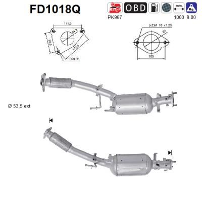 AS Nosēdumu-/Daļiņu filtrs, Izplūdes gāzu sistēma FD1018Q