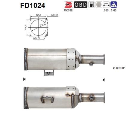 AS Nosēdumu-/Daļiņu filtrs, Izplūdes gāzu sistēma FD1024