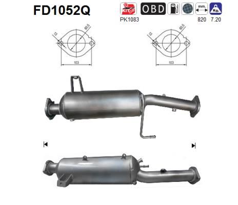 AS Nosēdumu-/Daļiņu filtrs, Izplūdes gāzu sistēma FD1052Q