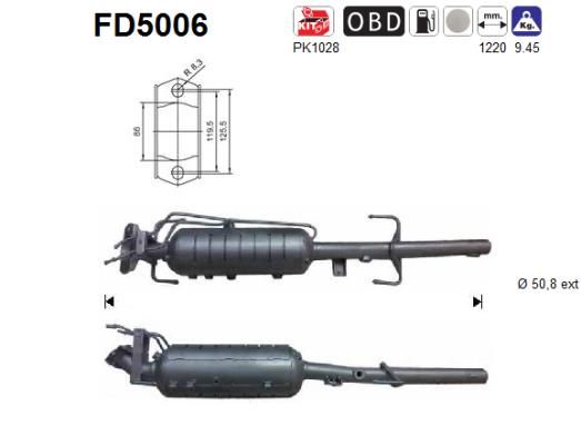 AS Nosēdumu-/Daļiņu filtrs, Izplūdes gāzu sistēma FD5006