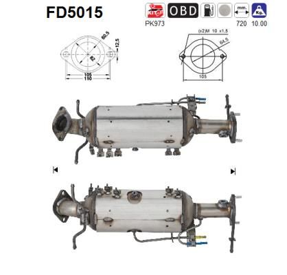 AS Nosēdumu-/Daļiņu filtrs, Izplūdes gāzu sistēma FD5015