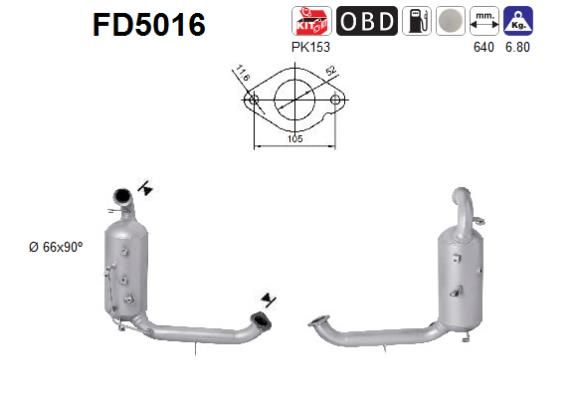 AS Nosēdumu-/Daļiņu filtrs, Izplūdes gāzu sistēma FD5016