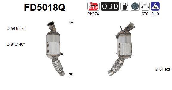 AS Nosēdumu-/Daļiņu filtrs, Izplūdes gāzu sistēma FD5018Q