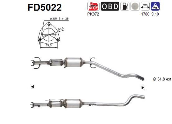 AS Nosēdumu-/Daļiņu filtrs, Izplūdes gāzu sistēma FD5022