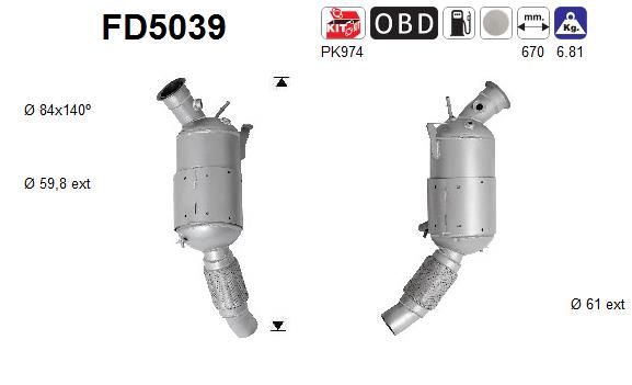 AS Nosēdumu-/Daļiņu filtrs, Izplūdes gāzu sistēma FD5039