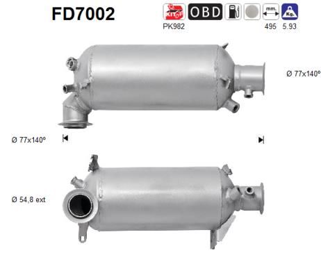 AS Nosēdumu-/Daļiņu filtrs, Izplūdes gāzu sistēma FD7002