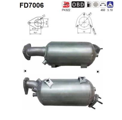 AS Nosēdumu-/Daļiņu filtrs, Izplūdes gāzu sistēma FD7006