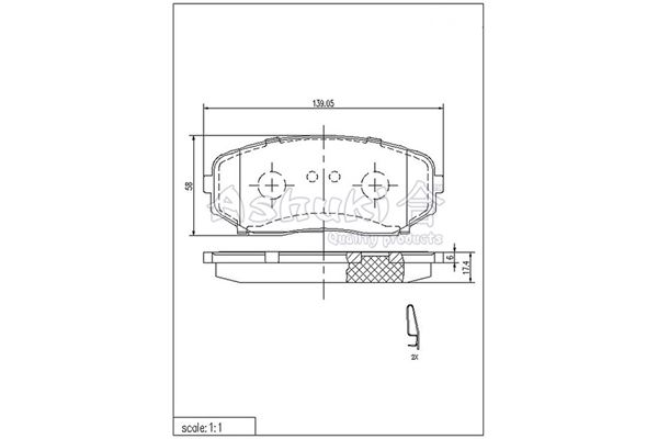 ASHUKI Комплект тормозных колодок, дисковый тормоз 1080-0703