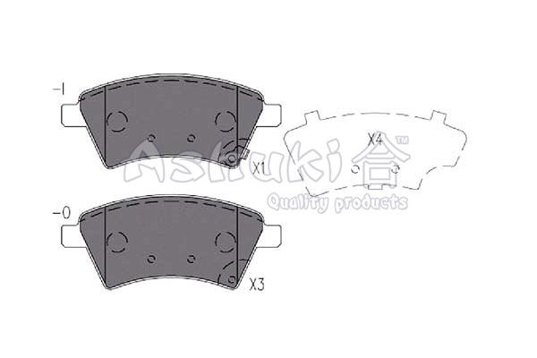 ASHUKI Комплект тормозных колодок, дисковый тормоз 1080-8208