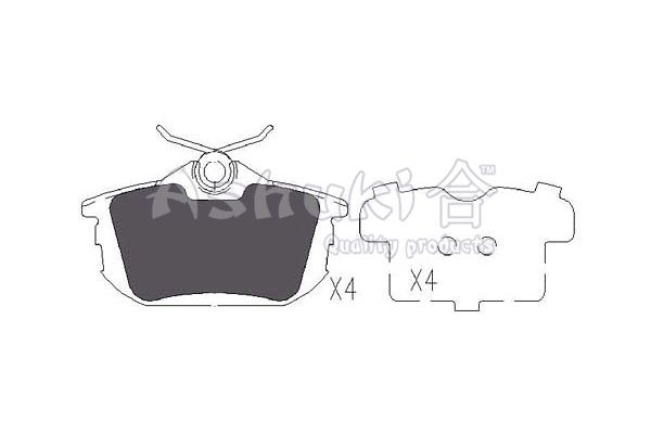 ASHUKI Комплект тормозных колодок, дисковый тормоз 1083-2105