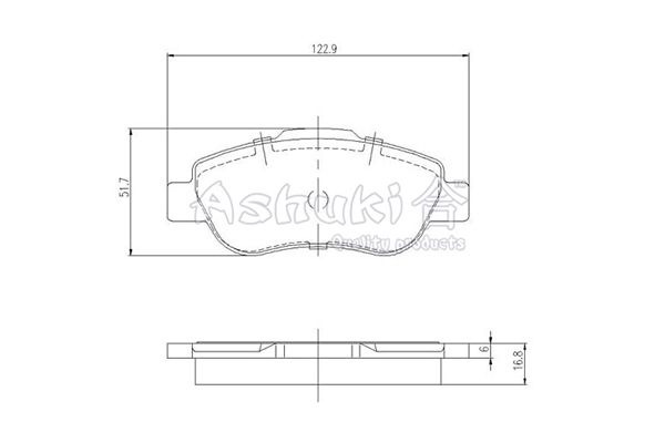 ASHUKI Bremžu uzliku kompl., Disku bremzes 1083-7501