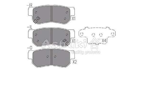 ASHUKI Комплект тормозных колодок, дисковый тормоз 1083-9050