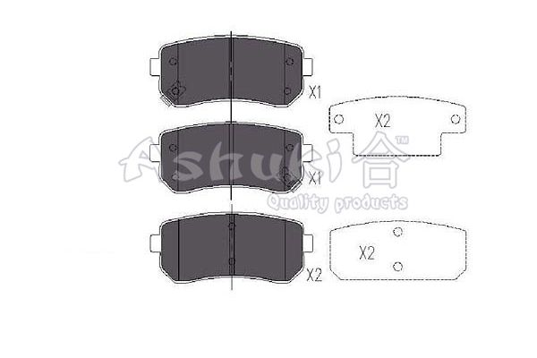 ASHUKI Комплект тормозных колодок, дисковый тормоз I044-05