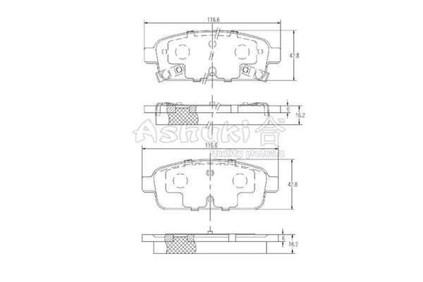 ASHUKI Комплект тормозных колодок, дисковый тормоз J009-60
